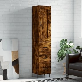 Credenza Rovere Fumo 34,5x34x180 Cm İn Legno Multistrato /