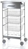 Carrello da cucina con ripiano superiore in acciaio inox, AFINITY