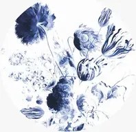 KEK Amsterdam Carta da parati panoramica Royal Blue Flowers 2 Circle - M - 1.9m