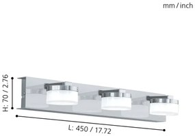 Eglo 96543 - Lampada LED dimmerabile da bagno ROMENDO 1 3xLED/7,2W/ IP44