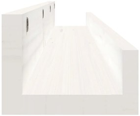 Mensole da parete 2 pz bianco 80x12x9cm legno massello di pino