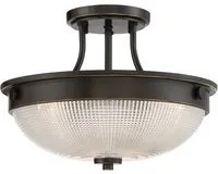 Lampadario Contemporaneo Mantle Vetro Bronzo Palladiano 2 Luci E27