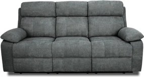 Divano Recliner Key 3 Posti 198x93x101 Cm Tessuto Grigio