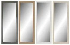 Specchio da parete DKD Home Decor Marrone Naturale Grigio scuro Avorio Cristallo polistirene 36 x 2 x 95,5 cm (4 Pezzi) (4 Unit