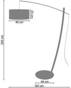 Tosel  Lampade da terra Lampada da terra rettangolare metallo bianco e grigio  Tosel