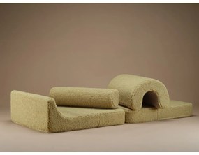 Poltrona per bambini verde con rivestimento in bouclé Flipster – Wigiwama