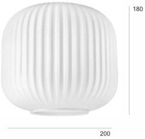 Vetro di ricambio per lampadario HARMA E27 18x20 cm bianco