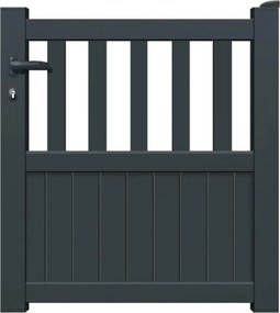 Cancelletto GARDENGATE Florenca grigio in alluminio antracite H 119.6 x L 100 cm