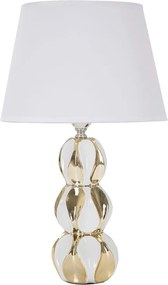 Lampada da Tavolo Glam Balls 28x46x28 cm in Ceramica Bianco/Oro...