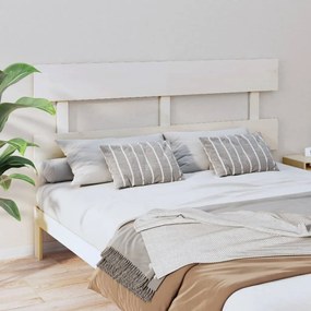 Testiera Per Letto Bianca 164x3x81 Cm İn Legno Massello Di Pino /