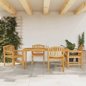 Set Da Pranzo Per Giardino 5 Pz İn Legno Massello Di Teak /