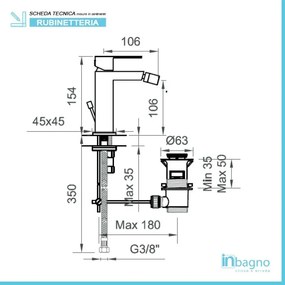 Set miscelatori lavabo e bidet serie Italia in ottone cromato