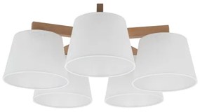 Brilagi - Lampadario a montaggio superficiale LATTE SABIA 5xE27/15W/230V pino/bianco