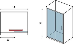Porta doccia nicchia 100cm vetro satinato anticalcare KF5000 - KAMALU