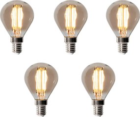 Set di 5 Lampadine LED dimmerabili E14 P45 fumé 5W 470LM 2200K