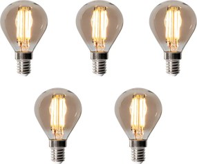 Set di 5 lampadine LED E14 dimmerabili P45 fumé 5W 470 lm 2200K