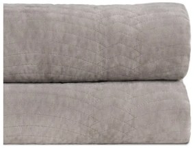 Copriletto grigio in velluto con rivestimento trapuntato 180x260 cm – Ixia