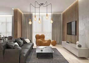 Lampadario a Sospensione SPARK 5 BLACK