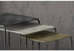 Rousseau Set di Tavolini 3 pz Covera in Metallo Multicolore