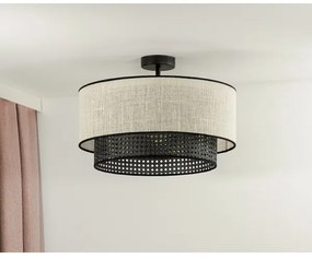 Duolla - Lampadario a plafone RATTAN YUTE 1xE27/15W/230V diametro 45 cm color crema/nero