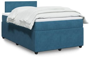 Giroletto A Molle Con Materasso Blu 120x190 Cm İn Velluto /
