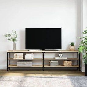 Mobile tv rovere sonoma 180x30x50cm legno multistrato e metallo