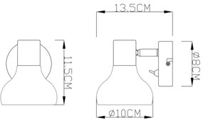 GLOBO 54921-1 - Luce Spot da parete LOTHAR 1xE14/40W/230V