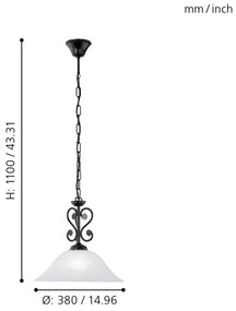 Eglo 91002 - Lampadario a sospensione con catena MURCIA 1xE27/60W/230V