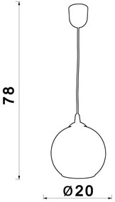 Lampadario a sospensione con filo BALL 1xE27/60W/230V diametro 20 cm beige