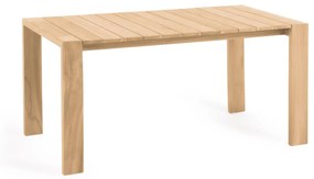 Kave Home - Tavolo da esterno Victoire in legno massello di teak 200 x 100 cm