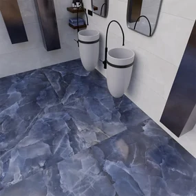 Piastrella da pavimento interno 120 x 280 cm Sp. 6 mm rettificato Venus in gres porcellanato smaltato lucido blu traffico medio (pei 2/5) 3.36 mq