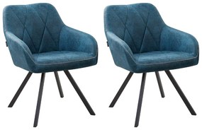 Set di 2 sedie tessuto blu marino e nero MONEE Beliani