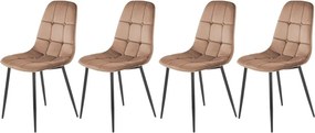 Set di 4 sedie K417 in velluto beige