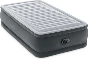 64412ND - Materasso Gonfiabile Dura-Beam Comfort Plush Elevated Singolo, con Pompa Elettrica Incorporata, pvc, Grigio, 99x191x46 cm - Intex