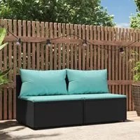 Divani Centrali da Giardino con Cuscini 2pz in Polyrattan Nerocod mxl 106096