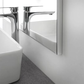 Specchio bagno 100x70 cm con cornice installazione reversibile