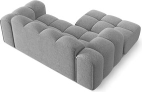 Divano angolare grigio chiaro (con penisola a sinistra/con chaise lounge) con rivestimento in ciniglia Treno – Cosmopolitan Design