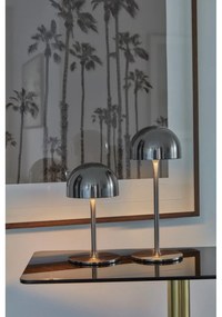 Lampada da tavolo LED argentata con paralume in metallo con telecomando (altezza totale 30 cm) Tim – Sirius