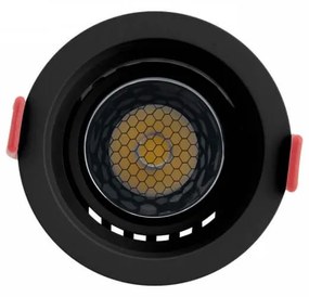 Faro LED da Incasso 12W, Orientabile CRI92 Foro 75mm, Nero, CCT UGR11 Colore Bianco Variabile CCT