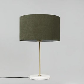 Lampada da tavolo in ottone con paralume verde 35 cm - Kaso