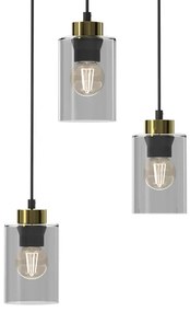 Lampadario a sospensione con filo CHIC 3xE27/60W/230V nero/grigio