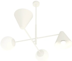 Plafoniera Moderna Industrial Njord 4 Luci Bianco