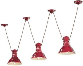 Sospensione 3 luci industrial bordeaux c1692(vix)