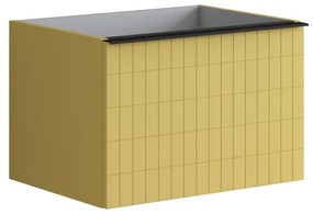 Mobile da bagno sotto lavabo Pixel grid giallo laccato opaco L 60 x H 40 x P 45.5 cm 1 cassetto, lavabo non incluso