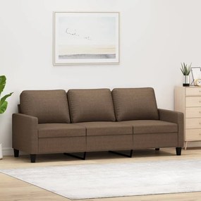 Divano A 3 Posti Marrone 180 Cm İn Tessuto /