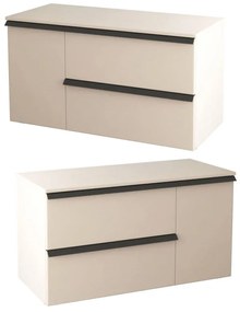 Mobile da bagno sotto lavabo BADEN HAUS Rodi beige laccato opaco L 105 x H 57 x P 46 cm 3 cassetti, lavabo non incluso