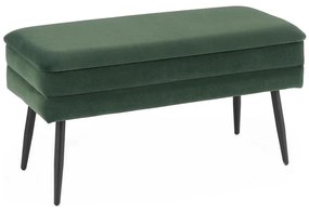 Panca trapuntata con contenitore VELVA 37x78 cm verde/nero