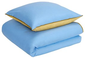 Biancheria da letto in cotone blu e giallo Linea II., 140 x 220 cm - Hübsch