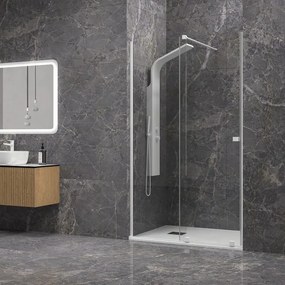 Kamalu - Doccia scorrevole 150 cm colore bianco opaco senza profili | KNM4000B