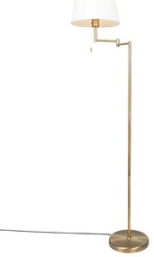 Lampada da terra classica in bronzo con paralume bianco regolabile - Ladas Fix